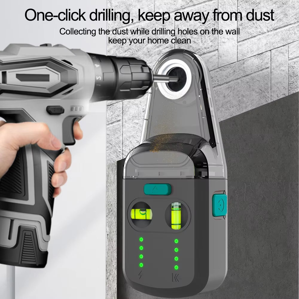 Laser Level Mobile Bracket Alignment Drilling Tools Electric Suction Vacuum Drilling Dust Collector for Hammer Screwdriver