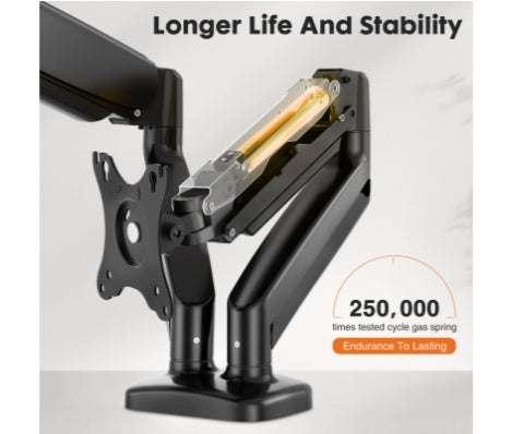 Dual Monitor Desk Mount - Adjustable Gas Spring Arm