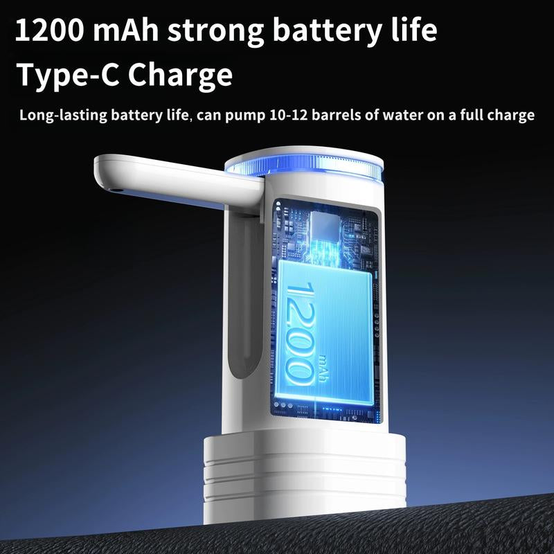 Water Dispenser for 5 Gallon Bottle, Portable USB Charging Electric Water Pump, Drinking Water Jug Pump for Home, Kitchen, Living Room, Office, Camping, Universal for 3-5 Gallon (Black)