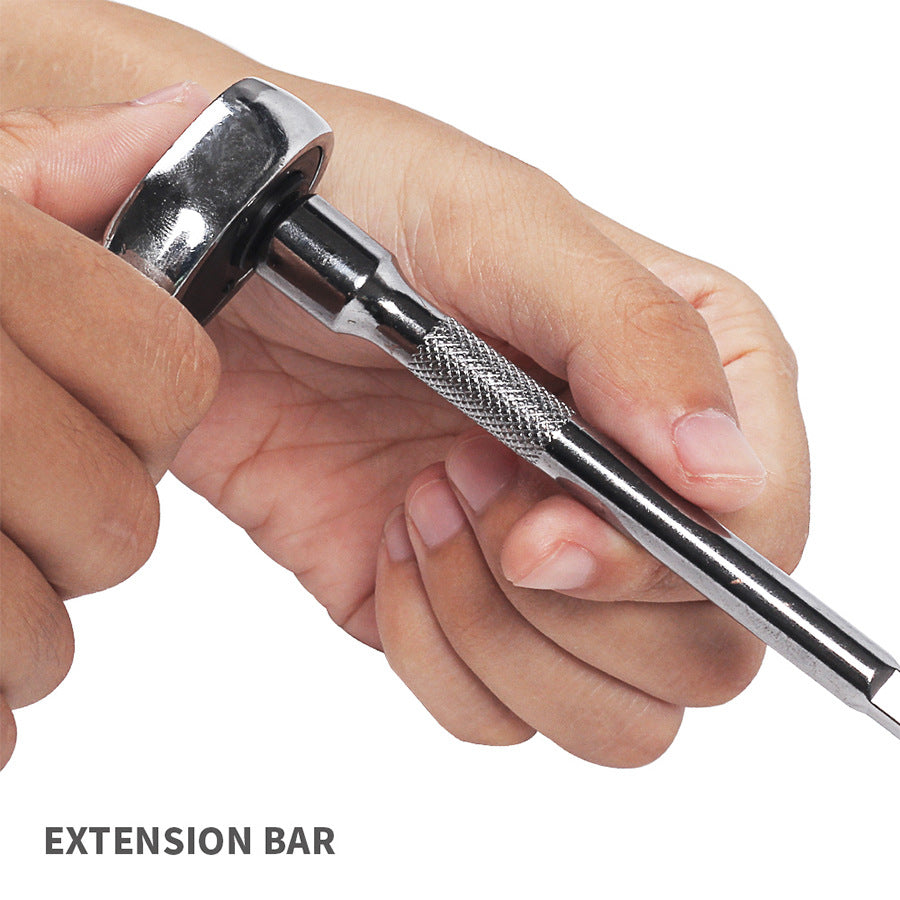 46-Piece Professional Car Repair Tool Kit – Inch Socket Set with Ratchet & Torque Wrench