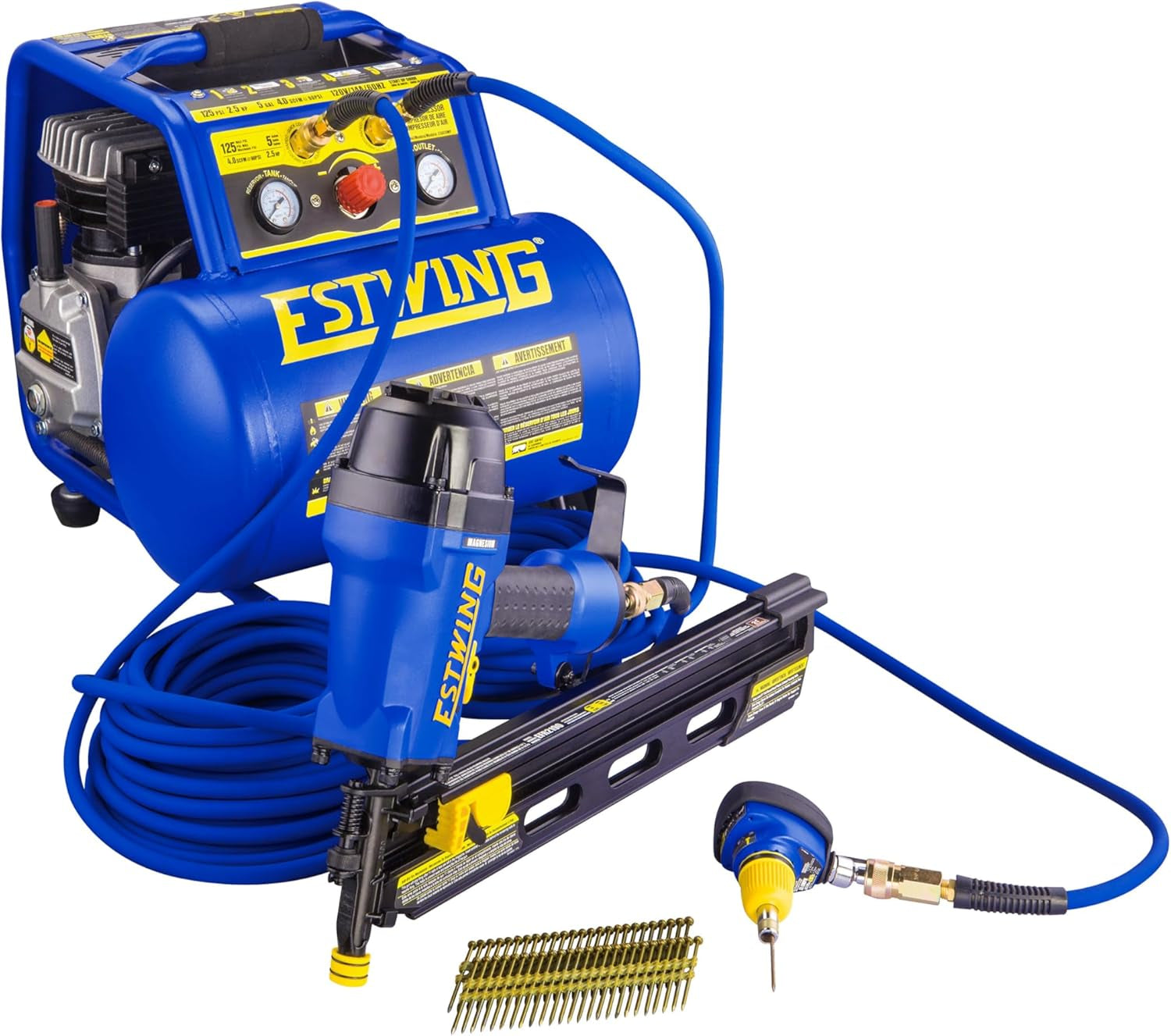 E1450PVCR 1/4" X 50' PVC / Rubber Hybrid Air Hose with Brass 1/4" NPT Industrial Fitting and Universal Quick Connect Coupler