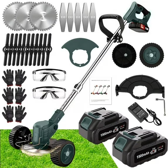 21V Cordless Weed Wacker with Wheels – 3-in-1 Trimmer & Edger