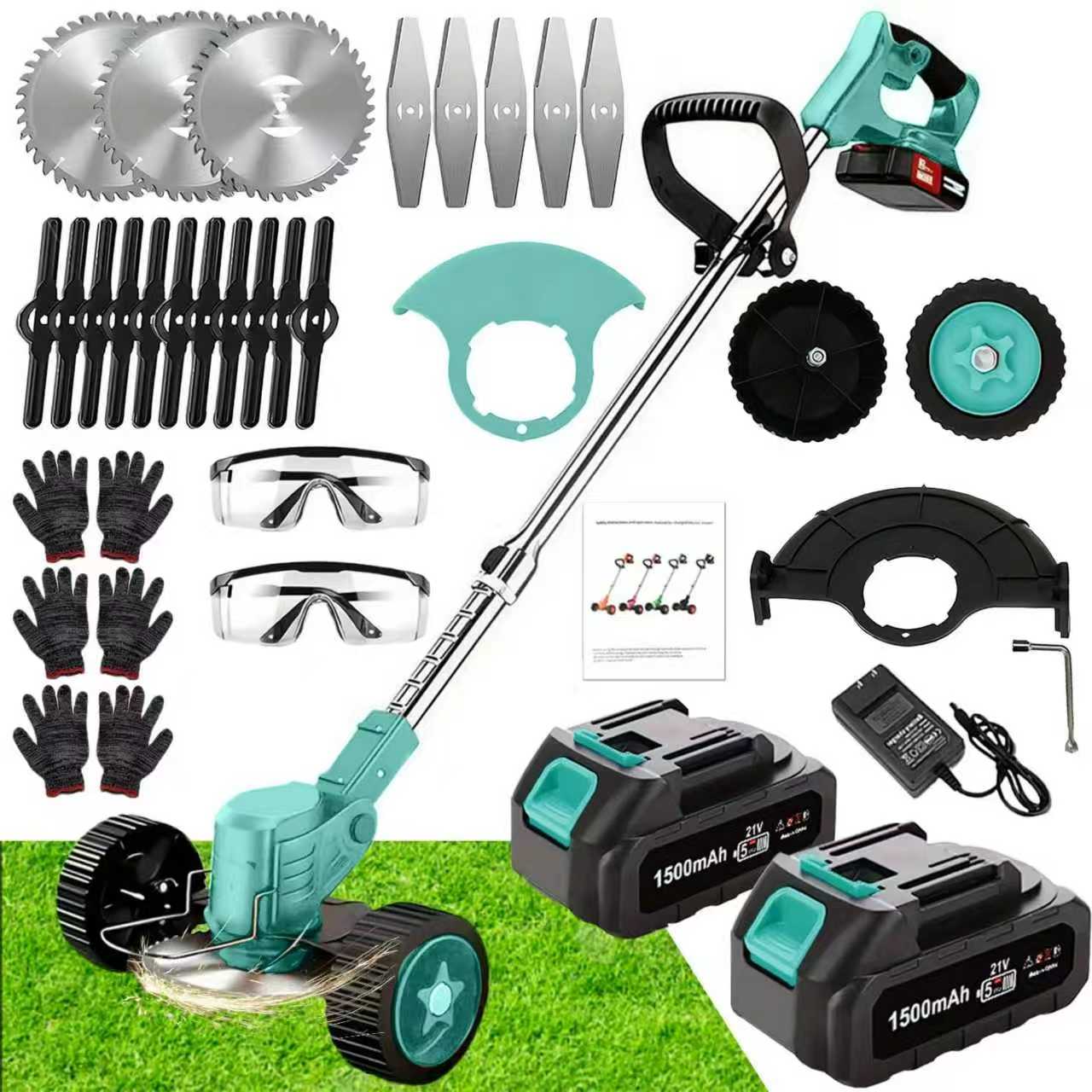 21V Cordless Weed Wacker with Wheels – 3-in-1 Trimmer & Edger