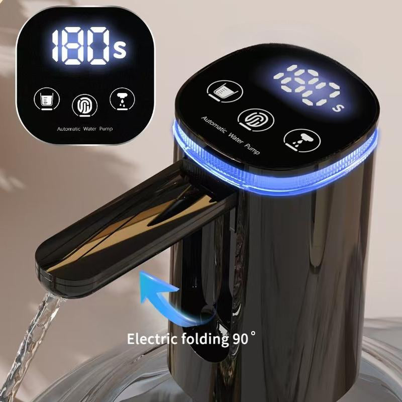 Water Dispenser for 5 Gallon Bottle, Portable USB Charging Electric Water Pump, Drinking Water Jug Pump for Home, Kitchen, Living Room, Office, Camping, Universal for 3-5 Gallon (Black)