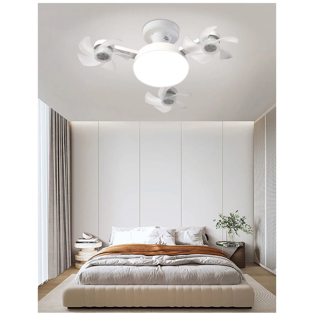 Modern Fan Light Drone Style E27 Bulb Remote Control 3-Speed Timer Bedside Table Bedroom Dining Room Lighting