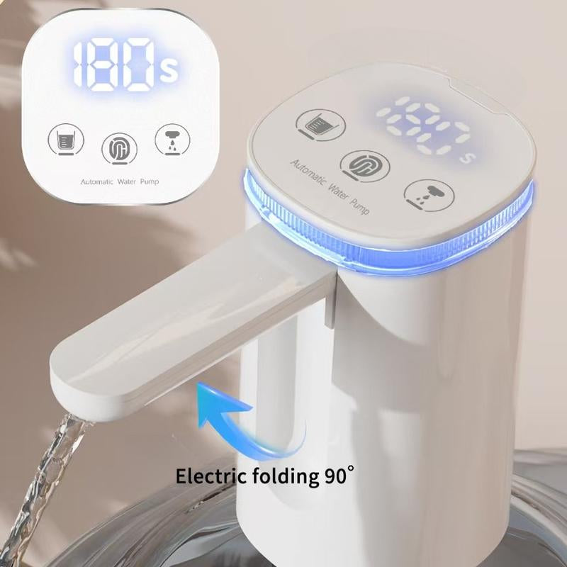 Water Dispenser for 5 Gallon Bottle, Portable USB Charging Electric Water Pump, Drinking Water Jug Pump for Home, Kitchen, Living Room, Office, Camping, Universal for 3-5 Gallon (Black)