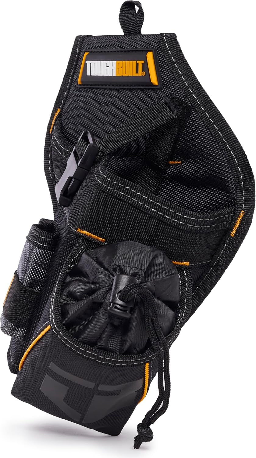 – Compact Drill Holster, Heavy-Duty Tool Holster with Cliptech Hub, Adjustable Drill Strap, Bit Pockets, and Rugged 1680D Construction for Secure Jobsite Access
