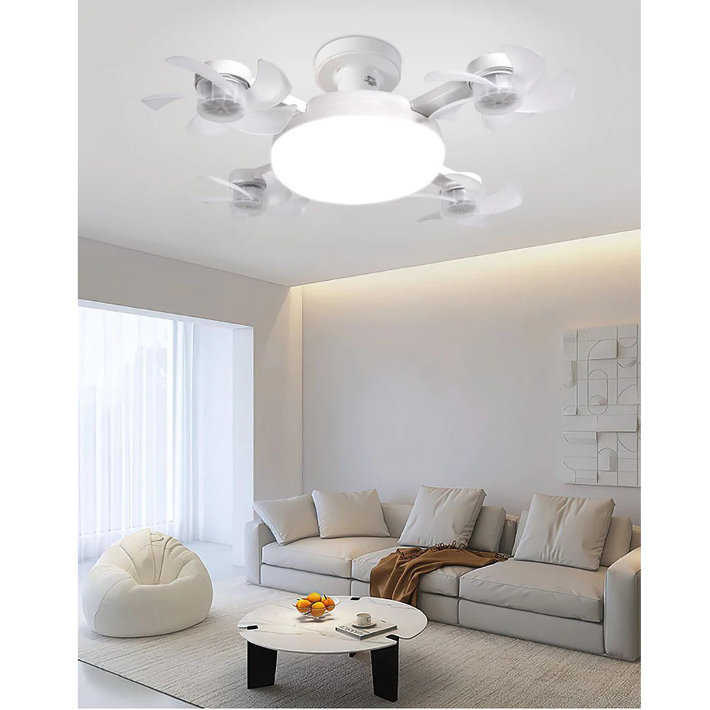 Modern Fan Light Drone Style E27 Bulb Remote Control 3-Speed Timer Bedside Table Bedroom Dining Room Lighting