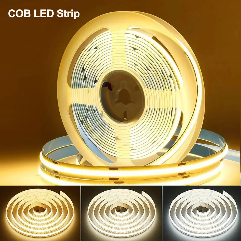 1-5 Meter LED Cob Strip Lighting 5V USB Flexible Diode Tape Touch Dimming Indoor Room TV Mirror Backlight Wall Decoration Light