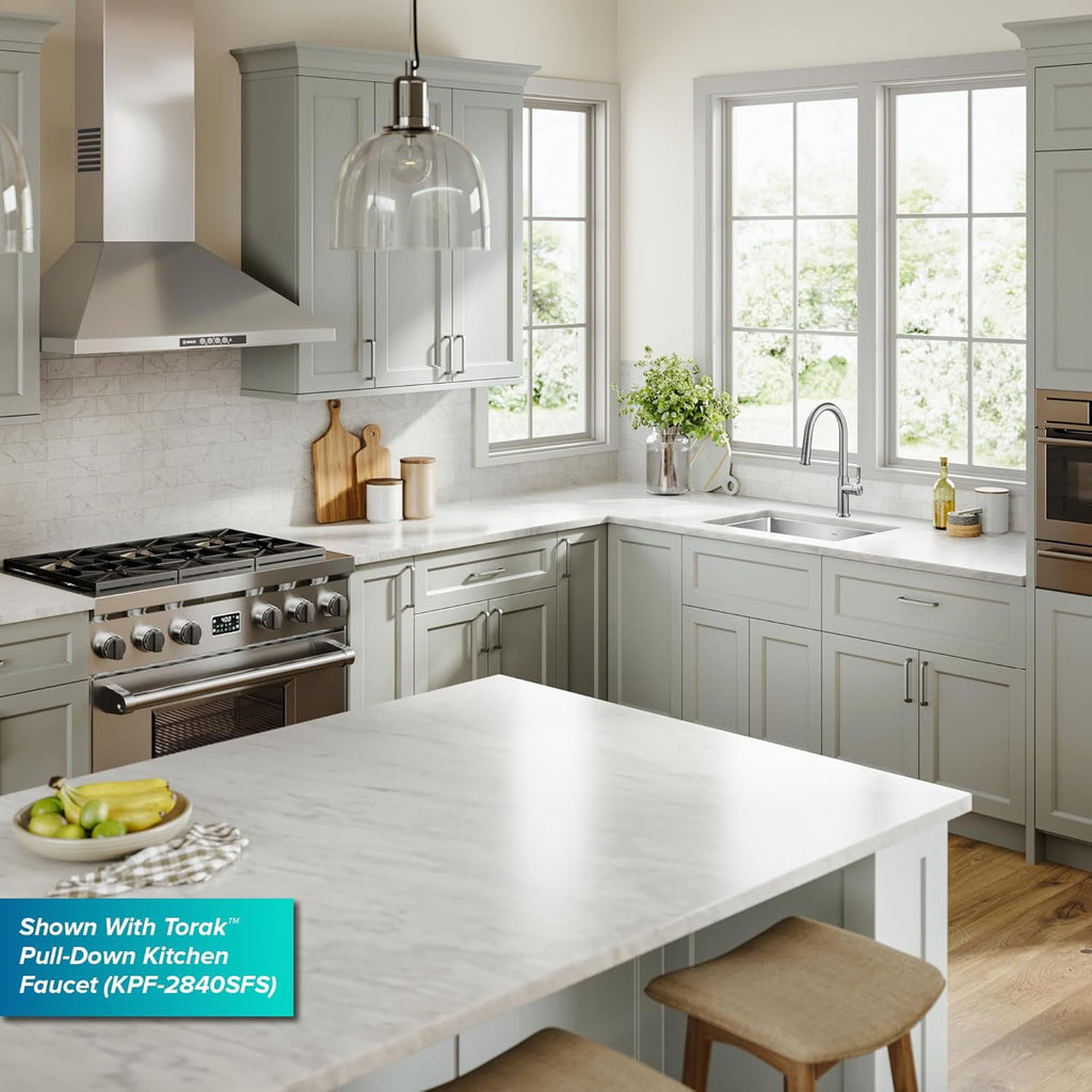 Standart PRO 28-Inch 16 Gauge Undermount Single Bowl Stainless Steel Kitchen Sink, KHU100-28