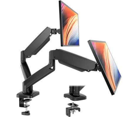 Dual Monitor Desk Mount - Adjustable Gas Spring Arm