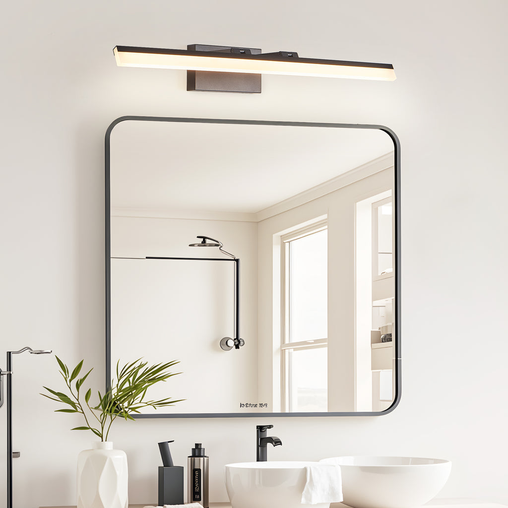 32” Modern LED Bathroom Vanity Light – Sleek Black Metal Wall Fixture for Mirror & Sink