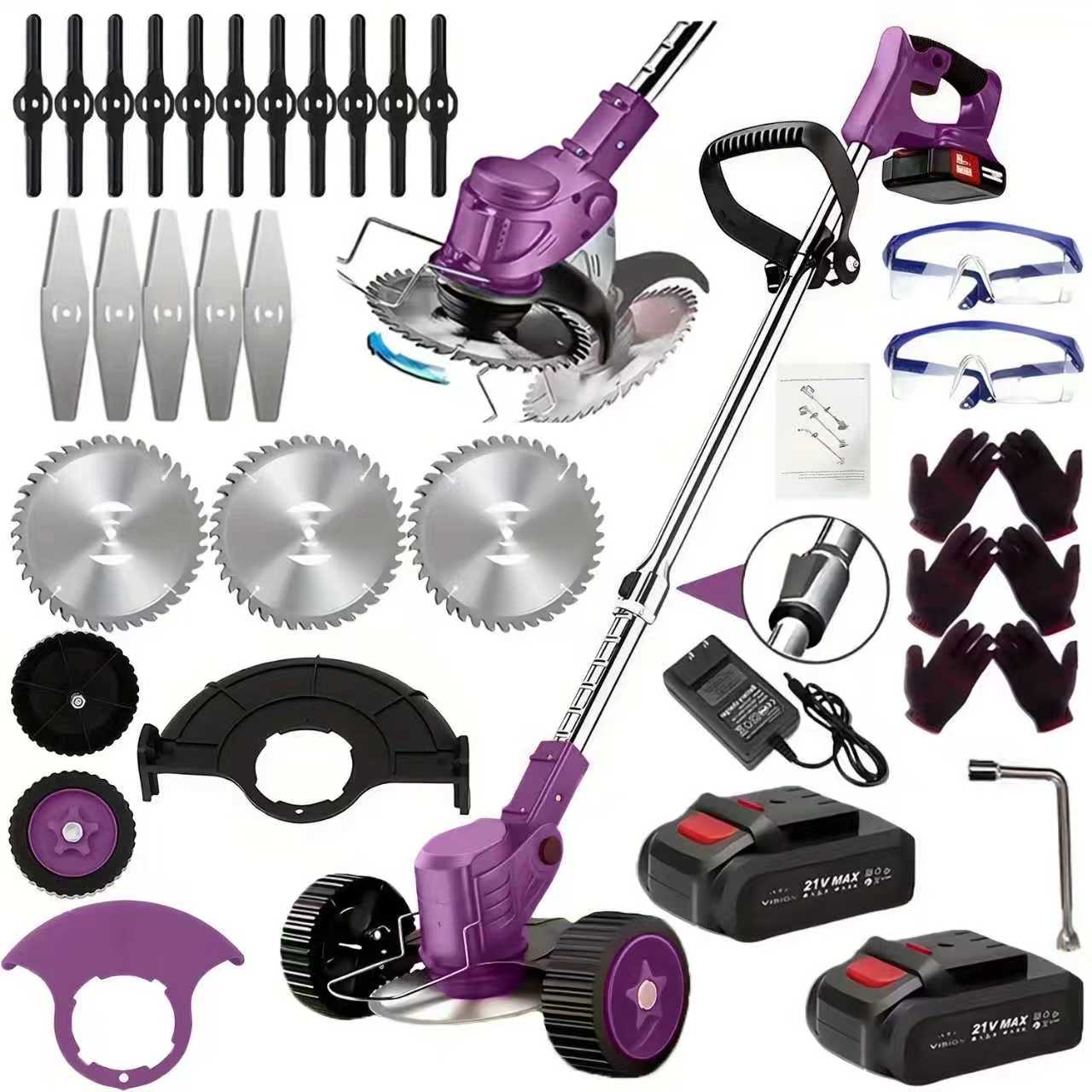21V Cordless Weed Wacker with Wheels – 3-in-1 Trimmer & Edger