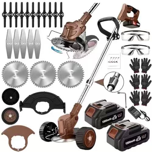 21V Cordless Weed Wacker with Wheels – 3-in-1 Trimmer & Edger