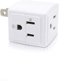 Adapter Outlet Extender, 2-Prong to 3-Prong Mini Wall Plug, Multi Outlet Splitter with 3 Outlets