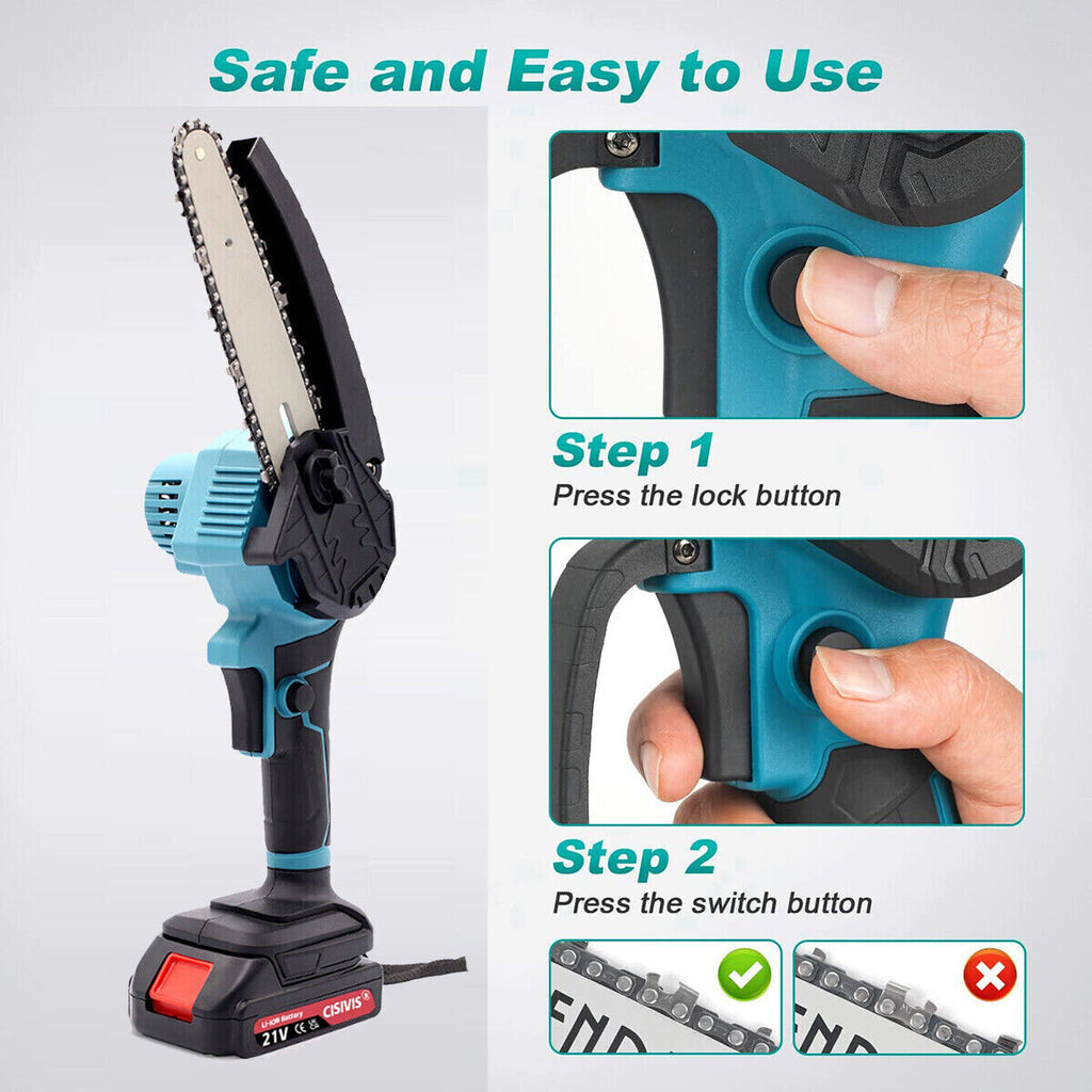 6-Inch Mini Cordless Chainsaw with Dual Batteries