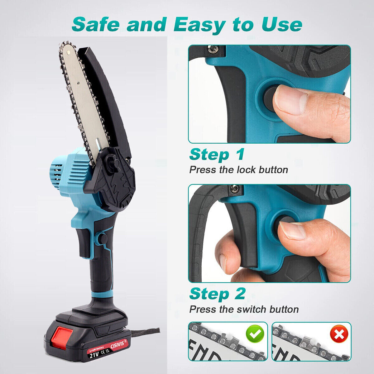 6-Inch Mini Cordless Chainsaw with Dual Batteries